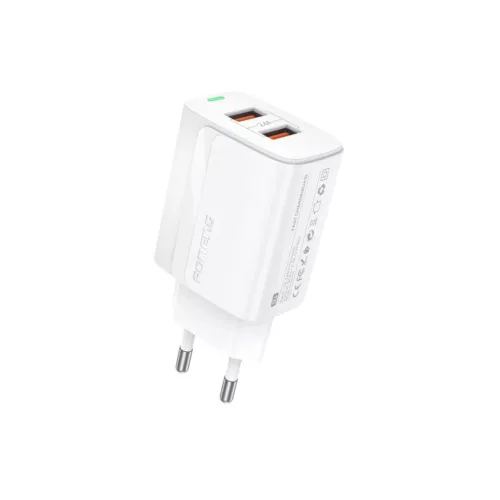 FONENG fali töltő EU63 2.4A 12W 2xUSB Fehér