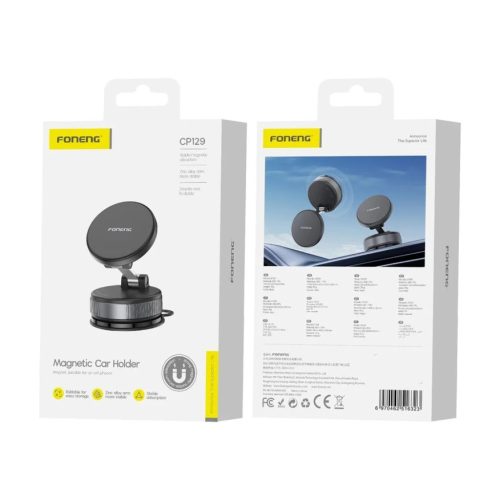 FONENG CP129 mágneses autós telefontartó Fekete Magsafe