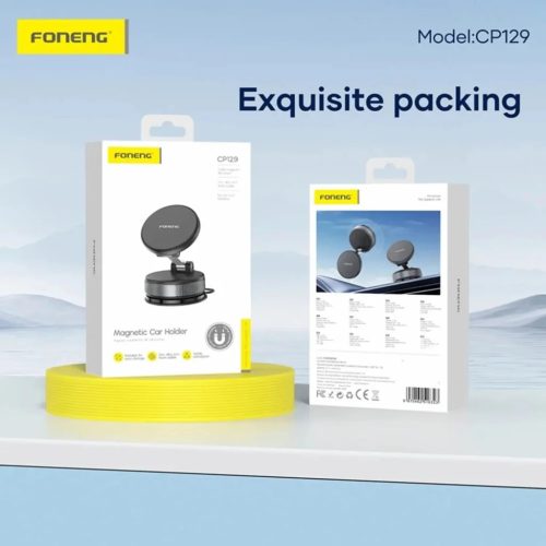 FONENG CP129 mágneses autós telefontartó Fekete Magsafe