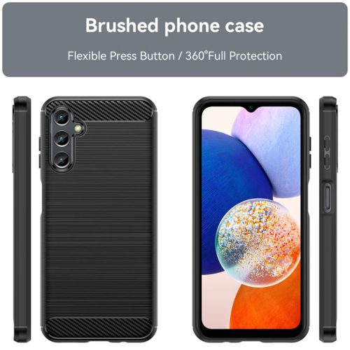 Techsuit - Szén Szilikon - Samsung Galaxy A14 4G / A14 5G - Fekete tok