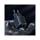 USAMS T45 hálózati töltő adapter USB-C 30W PD3.0 + QC3.0 gyorstöltés + kábel U63 USB-C / lightning fekete (USAMS-UX)