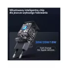 USAMS T45 hálózati töltő adapter USB-C 30W PD3.0 + QC3.0 gyorstöltés + kábel U63 USB-C / lightning fekete (USAMS-UX)