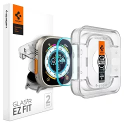   Apple Watch Ultra 1/2/3 49mm Spigen kijelzővédő üvegfólia GLAS.TR EZ FIT 2db felhelyező kerettel AGL05556