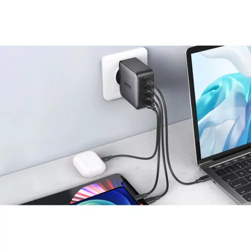 Ugreen CD226 Hálózati töltő adapter USB QC3.0, 3x USB-C, 100W, PD fekete