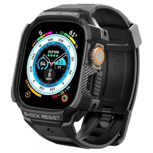 Apple Watch ULTRA 1/2/3 (49MM) Fekete Spigen RUGGED ARMOR "PRO" Tok