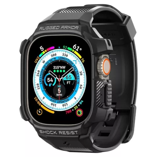 Apple Watch ULTRA 1/2/3 (49MM) Fekete Spigen RUGGED ARMOR "PRO" Tok