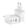 Duzzona 3 portos GaN hálózati töltő adapter 2 x USB Type C + USB 65W PD QC3.0 fehér