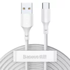 Baseus Wisdom 2x USB - USB Type-C kábel gyorstöltéssel QC 5A 1,5m fehér (TZCATZJ-02)
