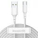Baseus Wisdom 2x USB - USB Type-C kábel gyorstöltéssel QC 5A 1,5m fehér (TZCATZJ-02)