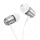 HOCO vezetékes fülhallgató Jack 3,5 mm mikrofonnal M108 ezüst