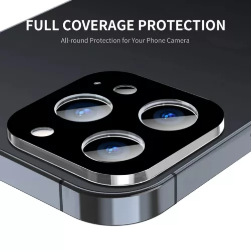 Techsuit - Teljes Kamera Üveg - iPhone 15 Pro / iPhone 15 Pro Max - Fekete üvegfólia