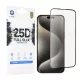 Lito - 2.5D Teljes Ragasztós Üvegfólia - iPhone 15 Pro Max - Fekete üvegfólia