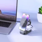 HOCO vezeték nélküli töltő 3 az 1-ben kompatibilis MagSafe 15W CQ3 fekete