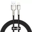 Baseus Cafule Metal nylon harisnyázott USB/ Lightning kábel 2.4A 1m fekete (CALJK-A01)