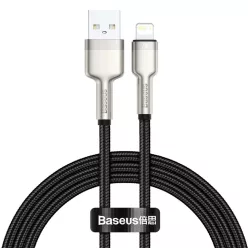   Baseus Cafule Metal nylon harisnyázott USB/ Lightning kábel 2.4A 1m fekete (CALJK-A01)