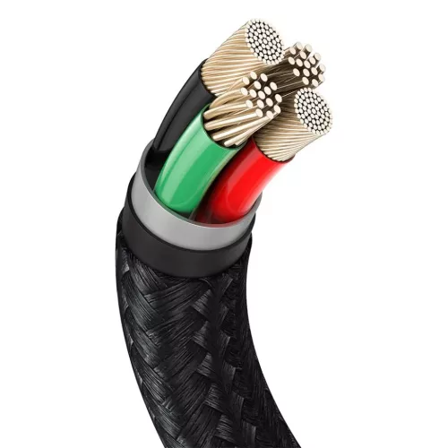 Baseus Cafule Metal nylon harisnyázott USB/ Lightning kábel 2.4A 1m fekete (CALJK-A01)