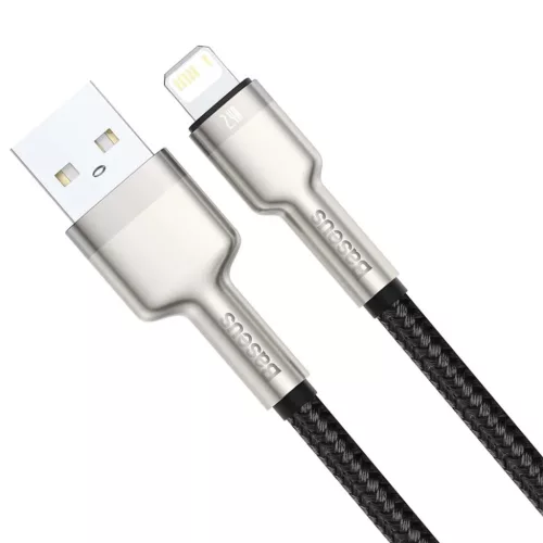 Baseus Cafule Metal nylon harisnyázott USB/ Lightning kábel 2.4A 1m fekete (CALJK-A01)