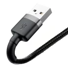 Baseus Cafule Nylon harisnyázott USB/Lightning kábel QC3.0 1.5A 2m fekete/szürke (CALKLF-CG1)