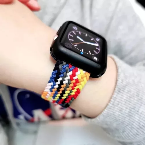 Techsuit - Óraszíj (W032) - Apple Watch 1/2/3/4/5/6/7/8/9/10/SE/SE 2 (38/40/41/42mm) - Színes rózsaszín