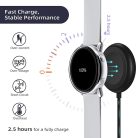 Techsuit - Vezeték nélküli töltőkábel okosórához (TSC12) - Samsung Galaxy Watch 3/4/5/6-hoz, USB, 2.5W, asztali tartóval - Fekete