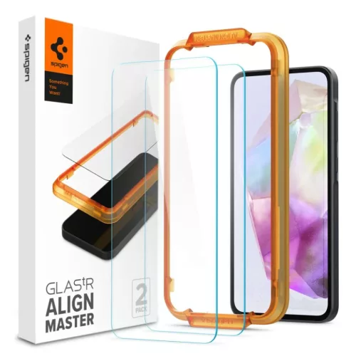 Edzett üveg Spigen Alm Glas.TR 2-pack Galaxy A35 5G clear üvegfólia