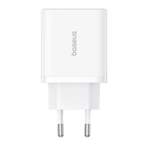 Wall Charger Baseus GaN 2x USB, Type-C, Gyors töltés, 30W - Fehér