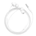 HOCO Perfect Sound Vezetékes 3.5mm jack fülhallgató mikrofonnal fehér