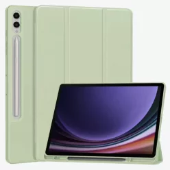   Samsung Galaxy Tab S9 Plus / S10 Plus Matcha Zöld Techsuit Flex Trifold (Pencil Holderrel) tok