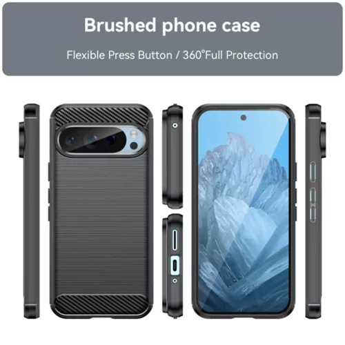 Techsuit - Karbon Szilikon - Google Pixel 9 Pro / 9 - Kék tok
