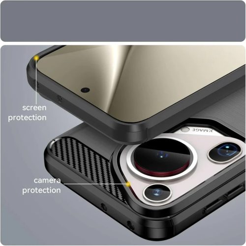Techsuit - Karbon Szilikon - Huawei Pura 70 Ultra - Kék tok