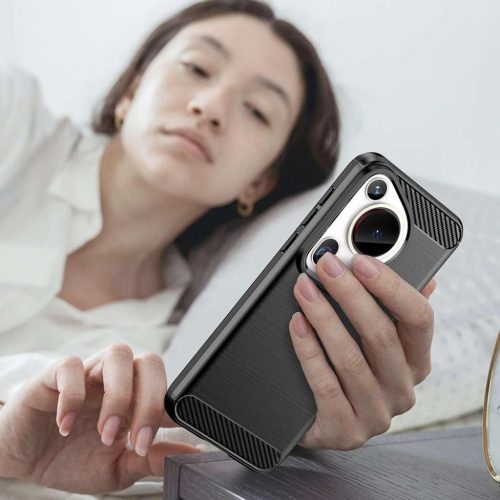 Techsuit - Karbon Szilikon - Huawei Pura 70 Ultra - Kék tok