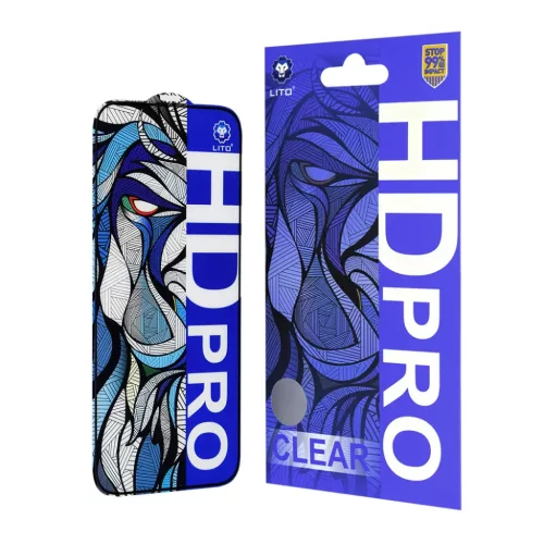 Lito - HD Pro Clear - iPhone 15 Pro - Fekete üvegfólia