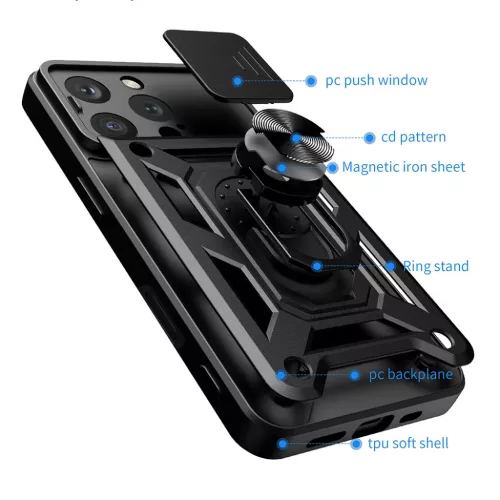 Techsuit - CamShield sorozat - iPhone 16 Pro - Rózsaarany tok