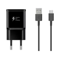   EP-TA200EBE + EP-DG970BBE Samsung 15W Utazó Töltő + USB-C Adatkábel Fekete (OOB Bulk)