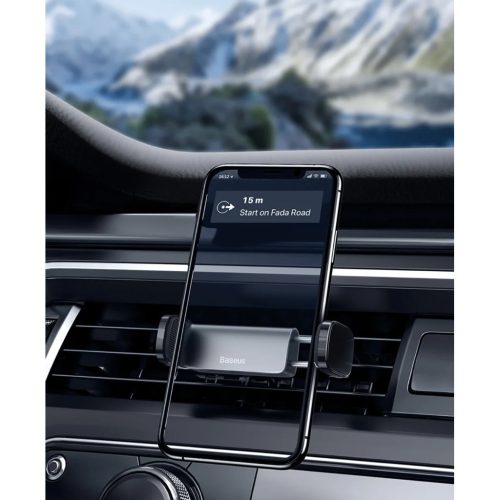 Baseus Steel Cannon szellőzőre rögzíthető autós telefontartó fekete