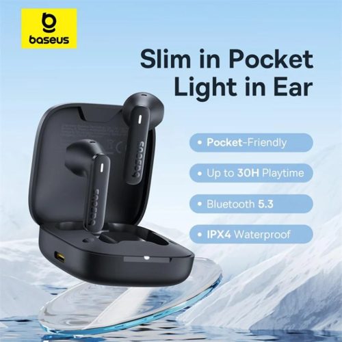 Baseus - Vezeték nélküli fülhallgató Bowie E16 (A00061900413-01) - Bluetooth 5.3, Tényleges vezeték nélküli, Érintésvezérlés, Vízálló - Rózsaszín