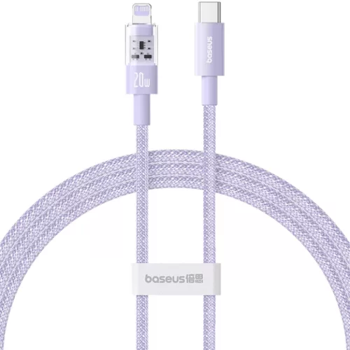 USB-C to Lightning 20W Gyors töltőkábel, 2m - Nebula Purple Baseus - Data Cable Gem (P10373001511-01)