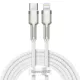 Baseus Cafule Metal nylon harisnyázott USB Type-C/ Lightning kábel PD 20W 2m fehér (CATLJK-B02)