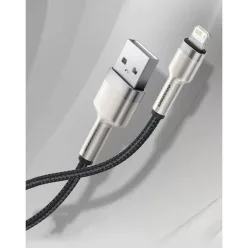  Baseus Cafule Metal nylon harisnyázott USB/ Lightning kábel 2.4A 1m zöld (CALJK-A06)
