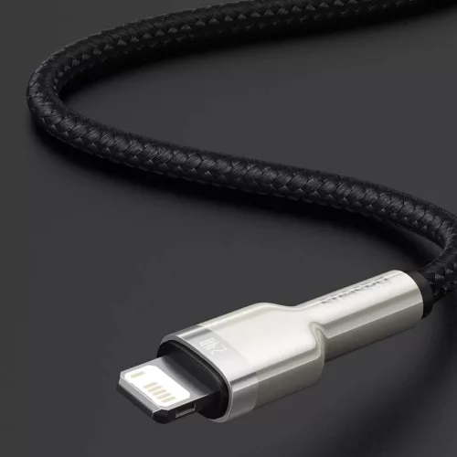 Baseus Cafule Metal nylon harisnyázott USB/ Lightning kábel 2.4A 1m zöld (CALJK-A06)