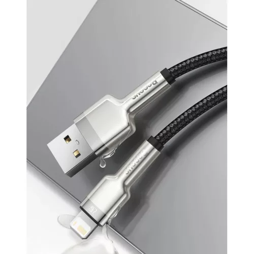 Baseus Cafule Metal nylon harisnyázott USB/ Lightning kábel 2.4A 1m zöld (CALJK-A06)