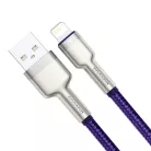 Baseus Cafule Metal nylon harisnyázott USB/ Lightning kábel 2.4A 1m lila (CALJK-A05)