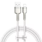 Baseus Cafule Metal nylon harisnyázott USB/ Lightning kábel 2.4A 1m fehér (CALJK-A02)