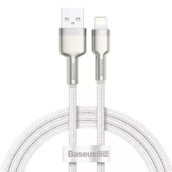   Baseus Cafule Metal nylon harisnyázott USB/ Lightning kábel 2.4A 1m fehér (CALJK-A02)