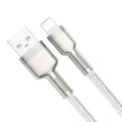 Baseus Cafule Metal nylon harisnyázott USB/ Lightning kábel 2.4A 1m fehér (CALJK-A02)