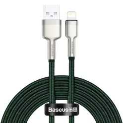   Baseus Cafule Metal nylon harisnyázott USB/ Lightning kábel 2.4A 2m zöld (CALJK-B06)