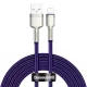Baseus Cafule Metal nylon harisnyázott USB/ Lightning kábel 2.4A 2m lila (CALJK-B05)