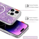 Techsuit - Csillogó Glitter MagSafe - iPhone 16 Pro - Kék tok