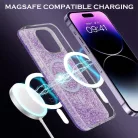 Techsuit - Csillogó Glitter MagSafe - iPhone 16 Pro - Lila tok