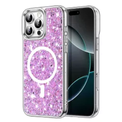   Techsuit - Csillogó Glitter MagSafe - iPhone 16 Pro - Magenta tok